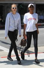 JASMINE TOOKES and JOSEPHINE SKRIVER Out for Lunch at Villa Blanca in Beverly Hills 04/24/2018