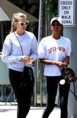 JASMINE TOOKES and JOSEPHINE SKRIVER Out for Lunch at Villa Blanca in Beverly Hills 04/24/2018