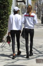 JASMINE TOOKES and JOSEPHINE SKRIVER Out for Lunch at Villa Blanca in Beverly Hills 04/24/2018