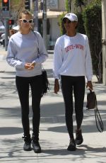 JASMINE TOOKES and JOSEPHINE SKRIVER Out for Lunch at Villa Blanca in Beverly Hills 04/24/2018
