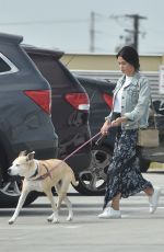 JENNA DEWAN with Her Dog at Veterinary Specialty Center in Los Angeles 04/27/2018
