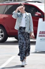 JENNA DEWAN with Her Dog at Veterinary Specialty Center in Los Angeles 04/27/2018