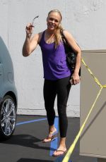 JENNIE FINCH Leaves Dance Studio in Los Angeles 04/28/2018
