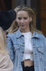 JENNIFER LAWRENCE in Denim Jacket Out in New York 04/01/2018