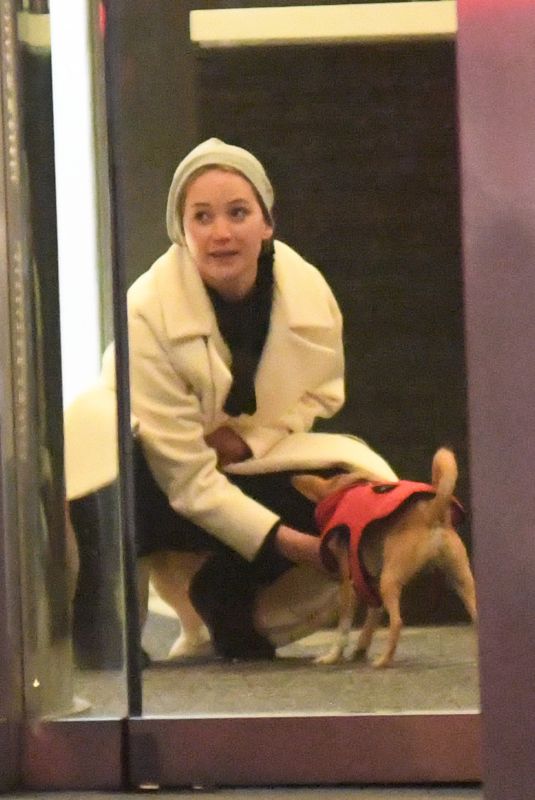 JENNIFER LAWRENCE Out with Her Dog in New York 04/06/2018