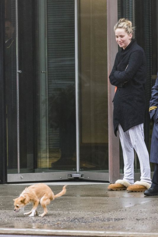 JENNIFER LAWRENCE Out with Her Dog in New York 04/16/2018