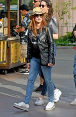 JESSICA CHASTAIN and Gian Luca Passi De Preposulo at Disneyland 03/30/2018