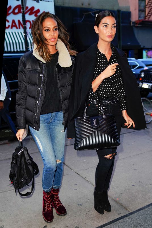 JOAN SMALLS and LILY ALDRIDGE Out for Dinner in New York 04/05/2018