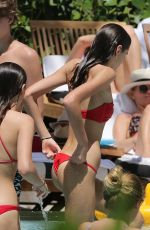 KAIA GERBER in Red Bikini at a Beach in Miami 04/02/2018