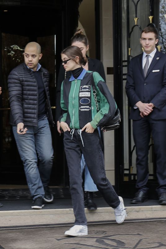 KAIA GERBER Leaves Her Hotel in Paris 04/03/2018