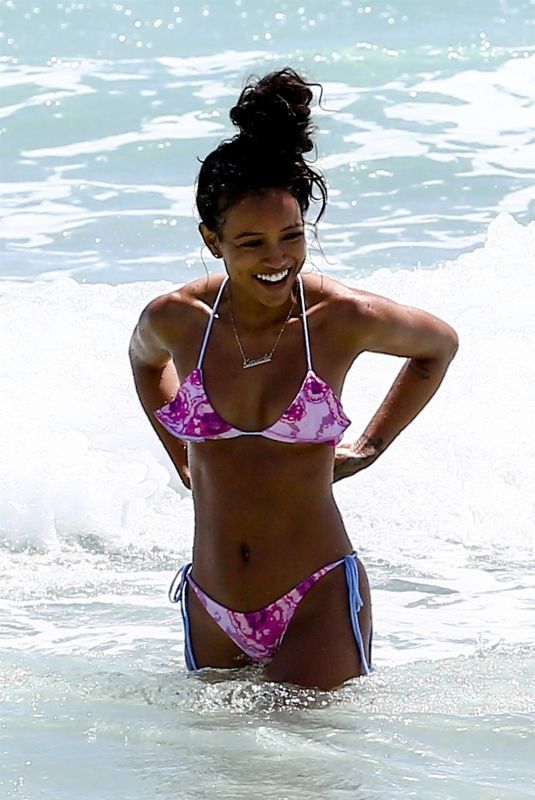 KARREUCHE TRAN in Bikini at a Beach in Miami 04/12/2018