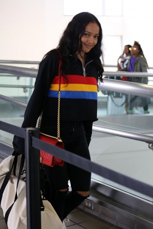 KARRUECHE TRAN at LAX Airport in Los Angeles 04/07/2018