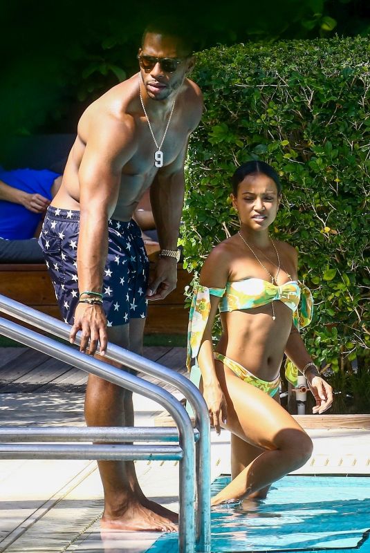 KARRUECHE TRAN in Bikini ata Pool in Miami 04/13/2018