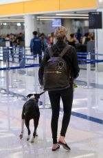 KATE UPTON and Her Dog at LAX Airport in Los Angeles 04/22/2018