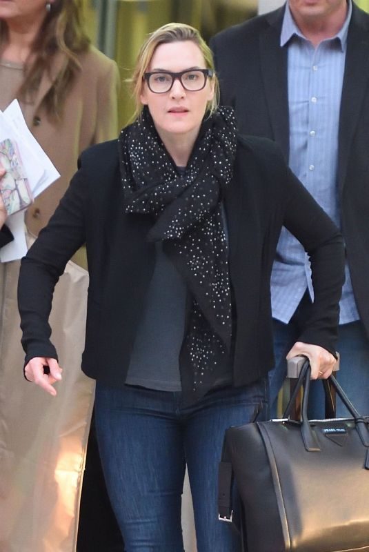 KATE WINSLET at JFK Airport in New York 04/25/2018