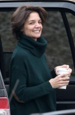 KATIE HOLMES Arrives on the Set of New Fox FBI Drama in Chicago 04/06/2018