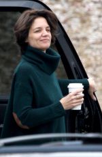 KATIE HOLMES Arrives on the Set of New Fox FBI Drama in Chicago 04/06/2018