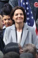 KATIE HOLMES on the Set of New Fox FBI Drama in Chicago 04/11/2018