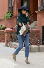 KATIE HOLMES Out and About in New York 04/24/2018