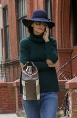 KATIE HOLMES Out and About in New York 04/24/2018