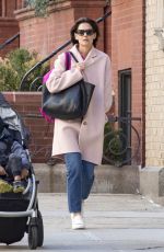 KATIE HOLMES Out in New York 04/18/2018