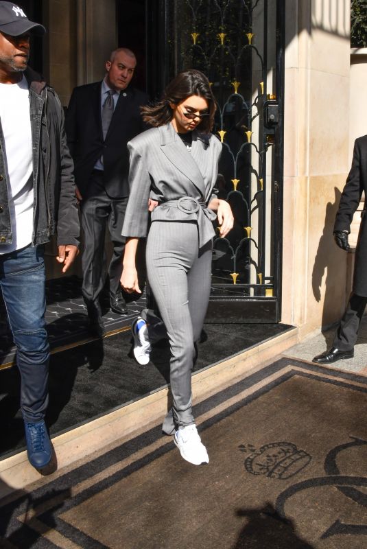 KENDALL JENNER Arrives at Adidas Store in Paris 04/05/2018