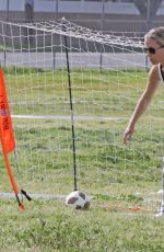 KENDRA WILKINSON at a Soccer Game in Los Angeles 04/15/2018