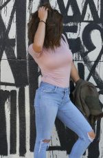 KENDRA WILKINSON with New Brunette Hairdo Out in West Hollywood 04/26/2018