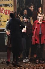 KIERNAN SHIPKA on the Set of The Chilling Adventures of Sabrina in Vancouver 04/05/2018