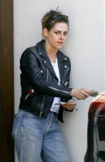 KRISTEN STEWART in Biker Leather Jacket Out in Los Angeles 04/20/2018