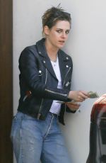 KRISTEN STEWART in Biker Leather Jacket Out in Los Angeles 04/20/2018