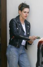 KRISTEN STEWART in Biker Leather Jacket Out in Los Angeles 04/20/2018