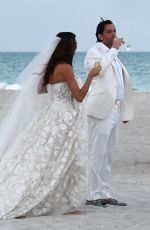 LAURA ZILLI at Her Wedding on the Beach in Miami 04/07/2018