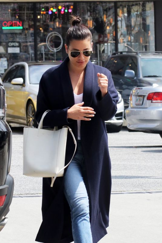 LEA MICHELE Heading to a Spa in Los Angeles 04/05/2018