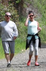 LEA MICHELE Out Hikinig in Los Angeles 04/08/2018