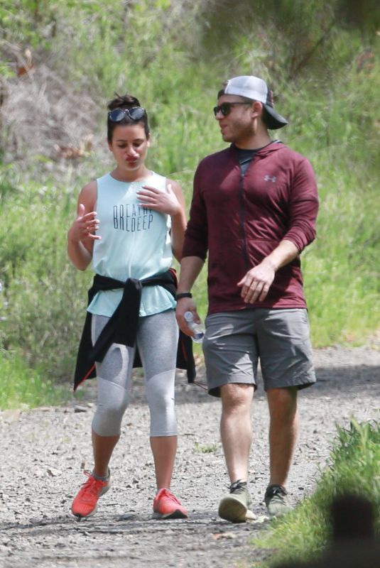 LEA MICHELE Out Hikinig in Los Angeles 04/08/2018