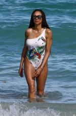 LILLY BECKER in Swimsuit at a Beach in Miami 04/02/20108