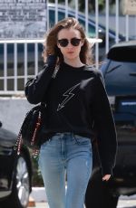 LILY COLLINIS Out for Lunch at Tokyo Cube in Studio City 04/24/2018