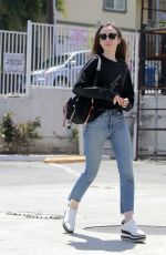 LILY COLLINIS Out for Lunch at Tokyo Cube in Studio City 04/24/2018