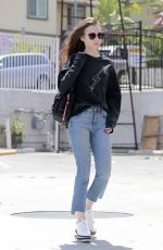 LILY COLLINIS Out for Lunch at Tokyo Cube in Studio City 04/24/2018