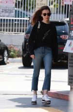 LILY COLLINIS Out for Lunch at Tokyo Cube in Studio City 04/24/2018