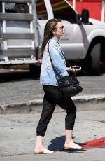 LILY COLLINS Out and About in Los Angeles 04/12/2018