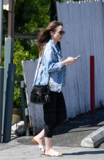 LILY COLLINS Out and About in Los Angeles 04/12/2018