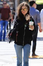 LILY COLLINS Out for Coffee in Los Angeles 04/16/2018