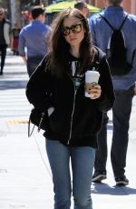 LILY COLLINS Out for Coffee in Los Angeles 04/16/2018