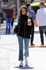 LILY COLLINS Out for Coffee in Los Angeles 04/16/2018