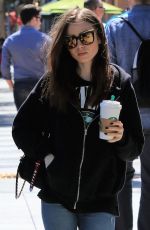 LILY COLLINS Out for Coffee in Los Angeles 04/16/2018
