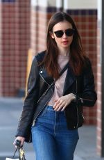 LILY COLLINS Shopping at Williams Sonoma in Beverly Hills 04/18/2018