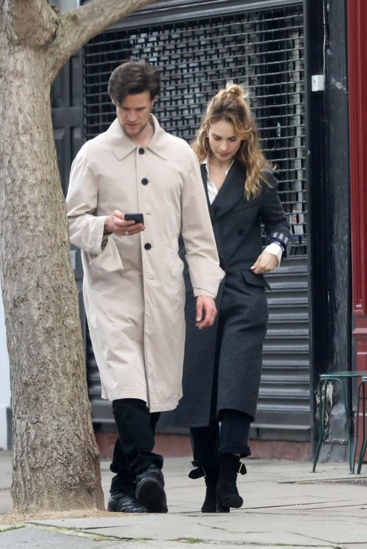 LILY JAMES and Matt Smith Out in Primrose Hill 04/16/2018