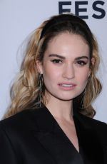 LILY JAMES at Little Woods Screening at Tribeca Film Festival 04/21/2018